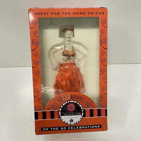 Department 56 Glitterville Halloween Hula Ghoul Bobblehead Home/Car Decorations - Picture 1 of 4